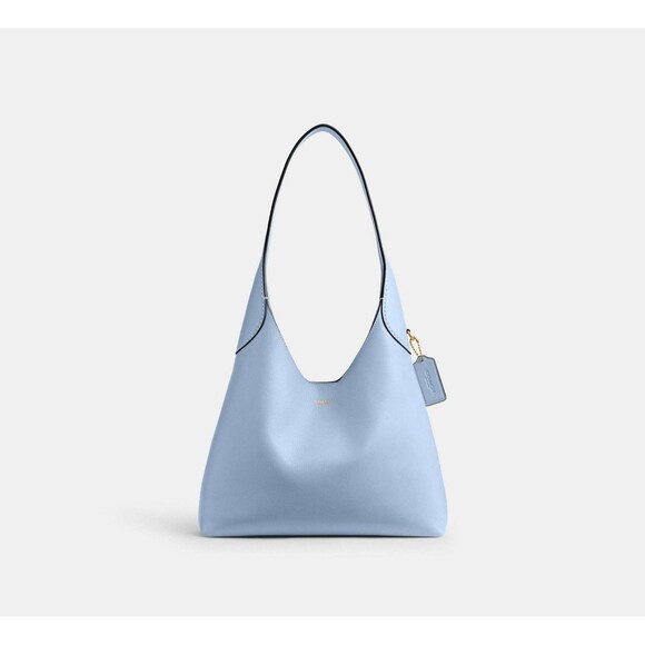 Coach Brooklyn 28 Leather Shoulder Bag Blue + Coach Dust Bag NWT - Picture 1 of 9